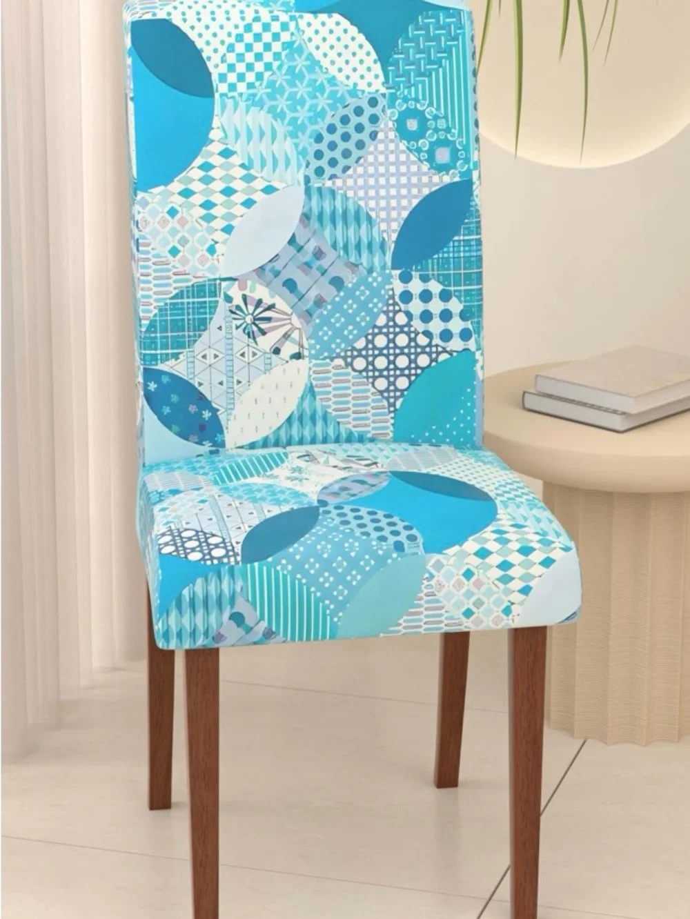 Stretch dining chair cover Soft Removable Washable Pet Friendly Slipcover Blue 6